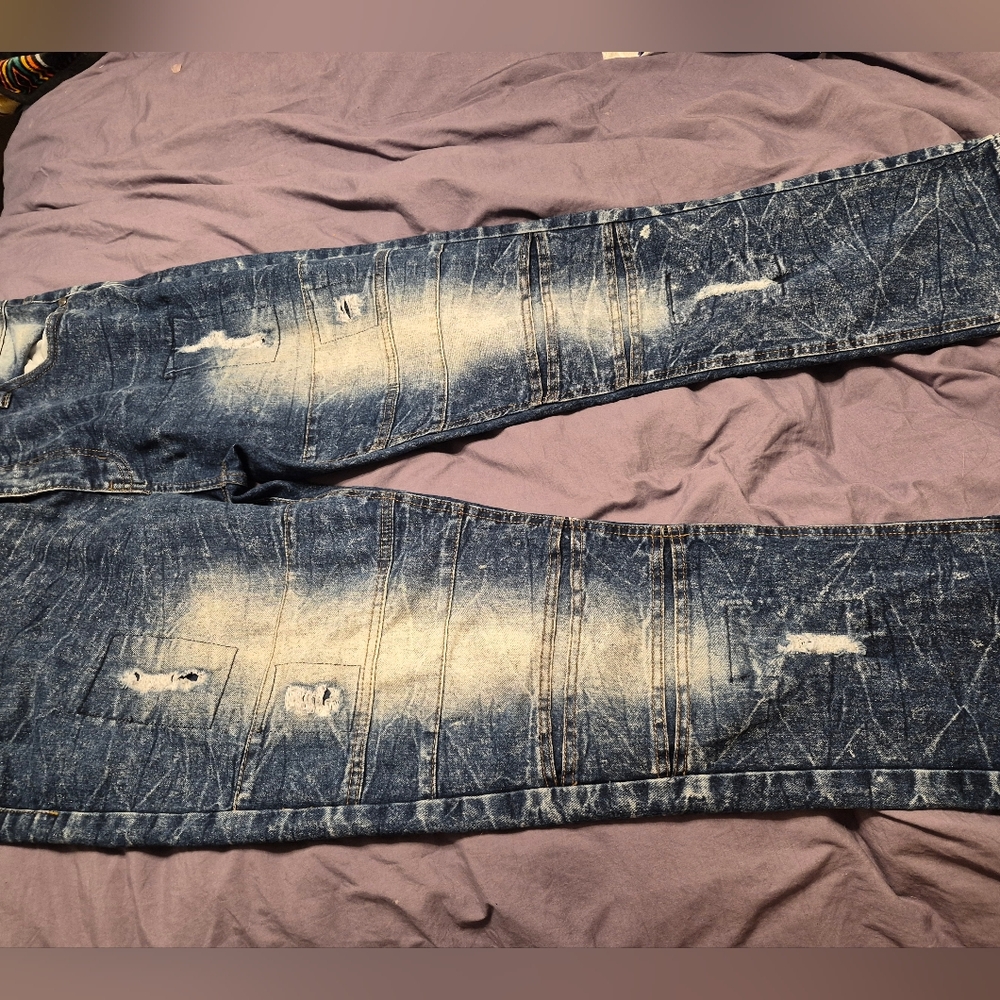 Phat Farm Men's Blue Washed Skinny Jeans